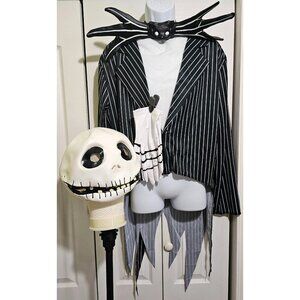 Jack Skellington Nightmare Before Christmas Costume Bat Bow Tie Gloves Mask Mens